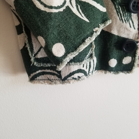 MOSCHINO CHEAP AND CHIC Vintage Floral Linen Button Front Blazer - Picture 6 of 10